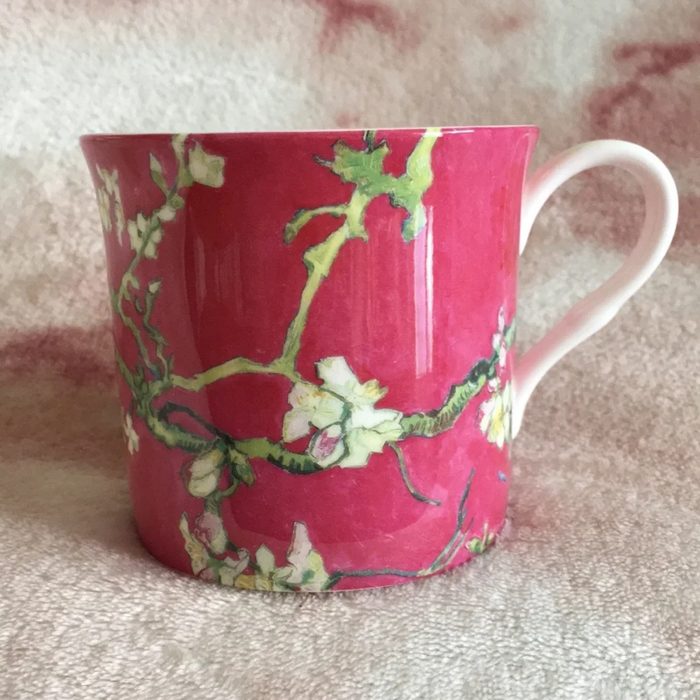 Stechcol Gracie Bone China Ivory Blossoms on Pink Tea Cup NWT 3.25x3.5” - Picture 5 of 16